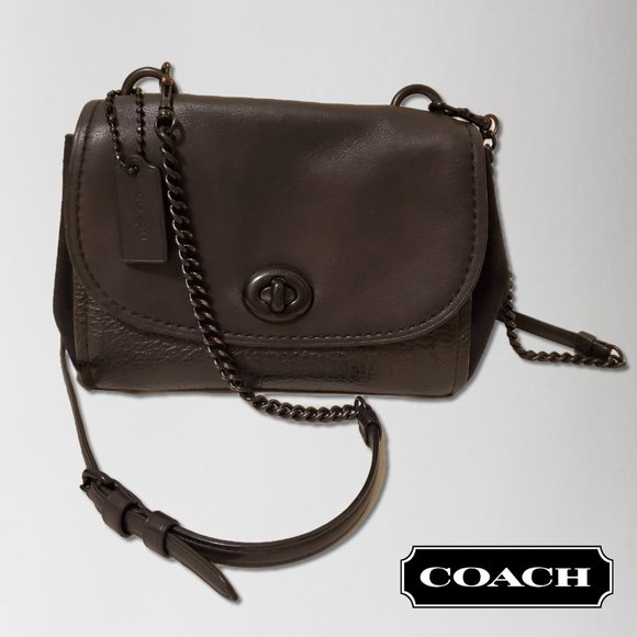 Coach Handbags - Coach Faye Matte Black Leather Suede Cross…